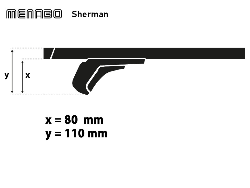 Tetőcsomagtartó VW Caddy V 09/20-, Typ SBB/SBJ/SBA/SBH, Menabo Sherman