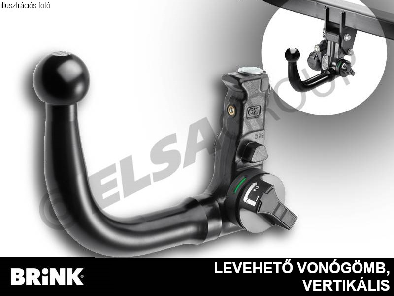 Vonóhorog Peugeot e-5008 2024- , függőleges, BRINK (B4059200.Pe3)