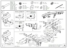 Vonóhorog Hyundai Santa Fe III 12- / Kia Sorento 12-20, vízszintesen