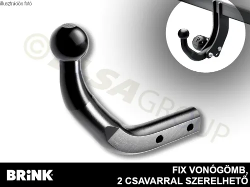 Vonóhorog Peugeot 206 kombi 02-07, fix fejű